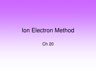 Ion Electron Method