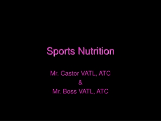 Sports Nutrition