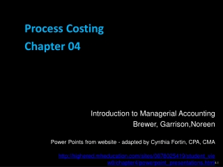 Process Costing Chapter 04