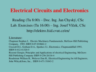 Electrical Circuits and Electronics