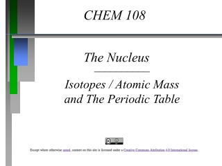 __________ Isotopes / Atomic Mass and The Periodic Table