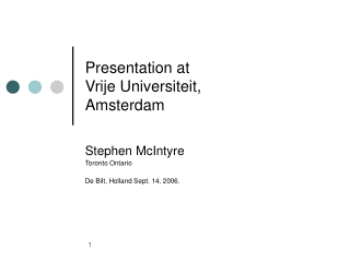 Presentation at Vrije Universiteit,  Amsterdam