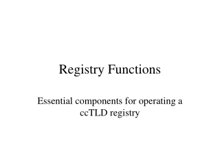 Registry Functions