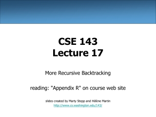 CSE 143 Lecture 17