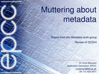 Muttering about metadata