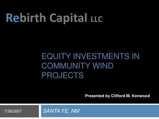 Equity investments in community wind projects