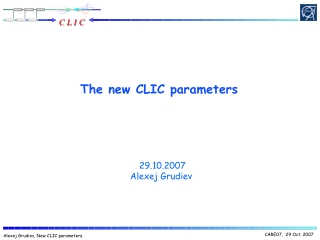 The new CLIC parameters