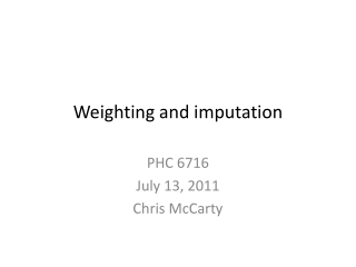 Weighting and imputation