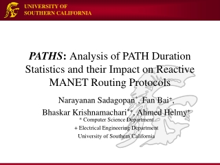 PATHS :  Analysis of PATH Duration Statistics and their Impact on Reactive MANET Routing Protocols