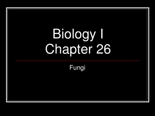 Biology I Chapter 26