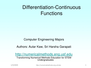 Differentiation-Continuous Functions