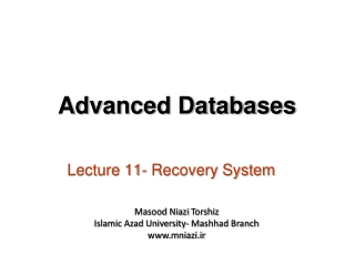 Lecture 11-  Recovery System