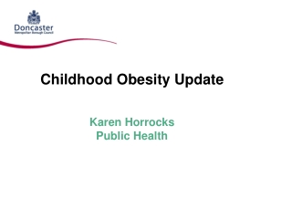 Childhood Obesity Update Karen Horrocks Public Health