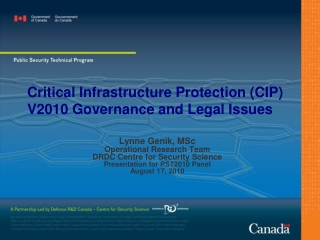 Critical Infrastructure Protection (CIP) V2010 Governance and Legal Issues