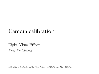 Camera calibration