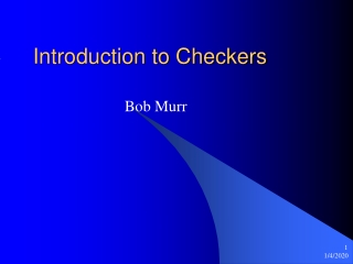 Introduction to Checkers