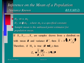 Inference on the Mean of a Population - Variance Known