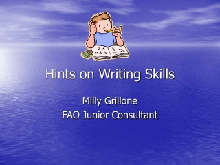 Hints on Writing Skills