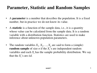 Parameter, Statistic and Random Samples