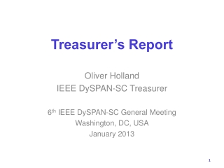 Treasurer’s Report