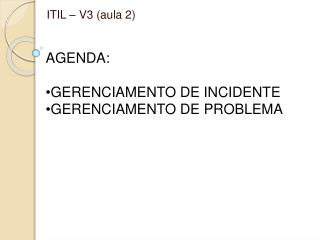 ITIL – V3 (aula 2)