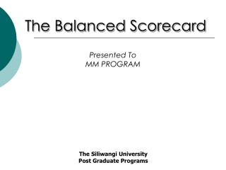 The Balanced Scorecard