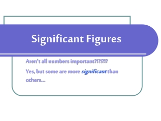 Significant Figures