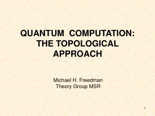 QUANTUM  COMPUTATION:  THE TOPOLOGICAL APPROACH