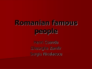 Romanian famous people