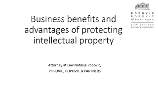 Business benefits and advantages of protecting intellectual property
