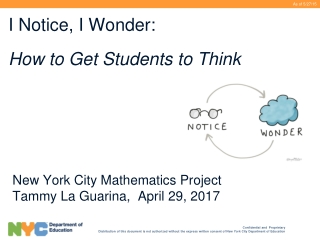 New York City Mathematics Project Tammy La Guarina,  April 29, 2017