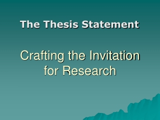 Crafting the Invitation for Research