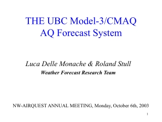 THE UBC Model-3/CMAQ AQ Forecast System