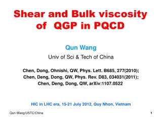 Shear and Bulk  viscosity of  QGP  in PQCD