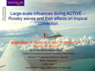 Large-scale influences during ACTIVE – Rossby waves and their effects on tropical convection