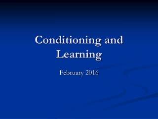 Conditioning and Learning