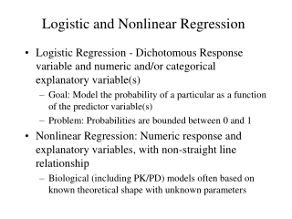 Logistic and Nonlinear Regression