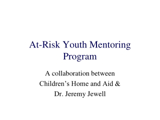 At-Risk Youth Mentoring Program