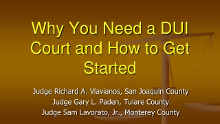 Why You Need a DUI Court and How to Get Started