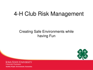 4-H Club Risk Management