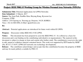 Project: IEEE P802.15 Working Group for Wireless Personal Area Networks (WPANs)