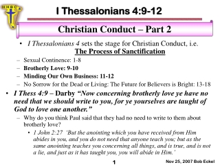 I Thessalonians 4:9-12