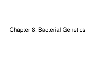 Chapter 8: Bacterial Genetics