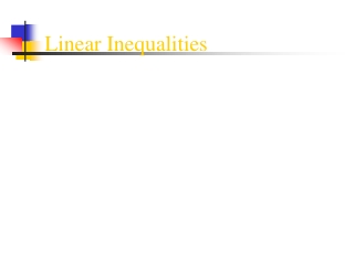 Linear Inequalities