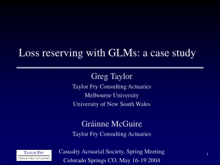 Loss reserving with GLMs: a case study