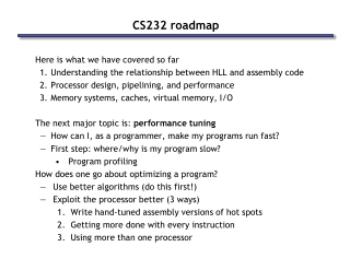 CS232 roadmap