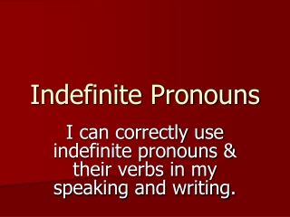 Indefinite Pronouns