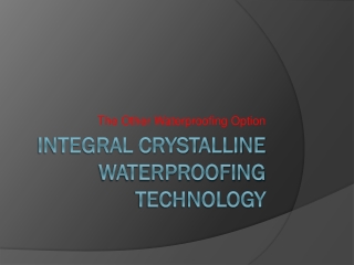 Integral Crystalline Waterproofing Technology