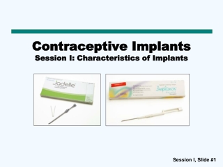 Contraceptive Implants Session I: Characteristics of Implants