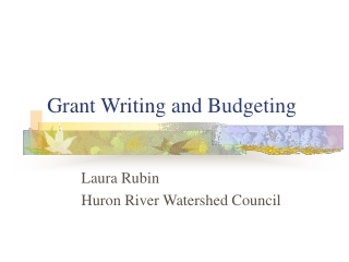 Grant Writing and Budgeting